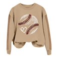 thumbnail image 4 of IMENGL Spring baseball print crew neck hooded sweatshirt long, Yellow 2XL, Size M-2XL, 4 of 4