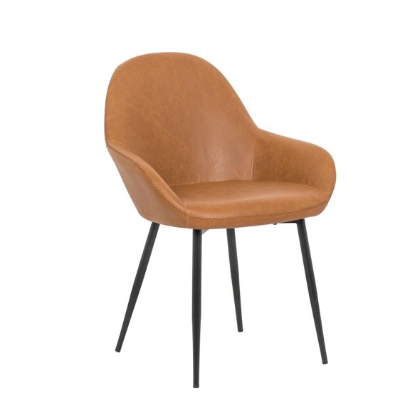 Take Me Home Black Dining Chair – Set of 2 Side Chairs with Arms, Sleek or PU Leather Upholstery, Sturdy Matte Black Legs, and Durable Design for Restaurants and Dining Rooms
