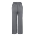 thumbnail image 4 of Women Casual Cotton Linen Drawstring Elastic Waist Long Wide Leg Pants, 4 of 7