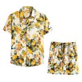 thumbnail image 1 of Men‘s Summer 2-Piece Beach Printed Short Sleeve Shirts & Shorts Pants Sets Note Please Buy One Or Two Sizes Larger, 1 of 3