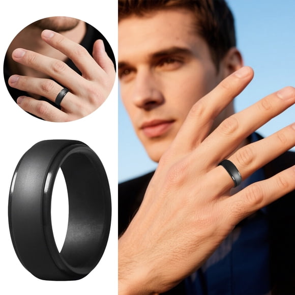 Silicone Ring for Men Women Durable Comfortable Flexible Wedding Band for Daily Wear Workout Sports
