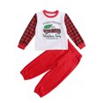 thumbnail image 1 of goowrom Enfants Imprimé Voiture Dessin Animé Col Rond Manches Longues + Pantalons Longs Couleur Unie, 1 of 6