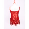 thumbnail image 4 of TSSOE Robe de Danse Latine à Franges et Sequins pour Filles Justaucorps Patinage Artistique Tango Rumba Samba Costume de Danse Rouge 8, 4 of 7