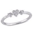 thumbnail image 1 of Miabella Diamond Accent Sterling Silver Triple Heart Promise Ring, 1 of 5