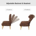 thumbnail image 4 of Gymax Adjustable Sofa Chair Sponge Filled Lounge Armchair With Footstool Ottoman Armrest Brown, 4 of 10