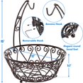 thumbnail image 2 of Simple Houseware Fruit Basket Bowl with Banana Tree Hanger - Wire Produce Storage Stand & Organizer for Kitchen Counter, Bronze, 2 of 6