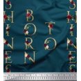 thumbnail image 1 of Soimoi Blue polyester Crepe Fabric Inspiration Quote Text Print Fabric by the Yard 42 Inch Wide, 1 of 1
