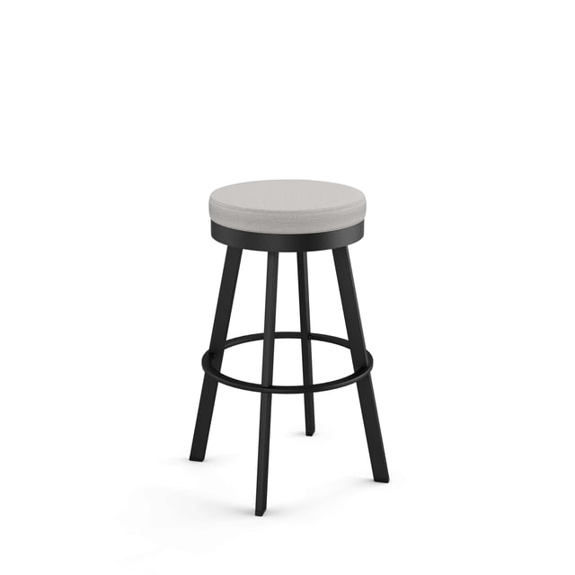 Amisco Swice 30 in. Swivel Bar Stool - Light Grey Polyester / Black Metal