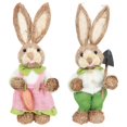 thumbnail image 1 of veasfak 1 paar Standing Straw Easter Rabbit Ornament Crafts Animal Photo Props Art Bunny A, 1 of 9