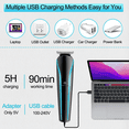 thumbnail image 2 of Inbuty Cordless Hair Trimmer for Men 3 In 1 Electric Personal Groomer Kit Beard Nose & Ear Trimmer, 2 of 6