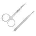thumbnail image 2 of Professional Nose Hair Clipper Set, Stainless Steel Portable Eyebrow Scissors And Tweezers Small  For Triming The Hair, 2 of 8