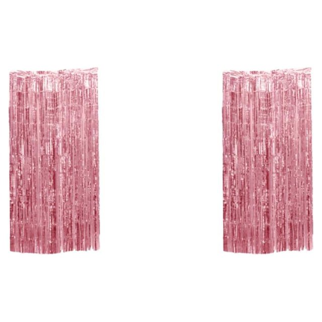 mmirethe Decorative Foil Curtain For Wide Application Wedding Decorations Odorless Rose Gold 2Set