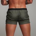 thumbnail image 4 of Shorts de Sport Solides pour Hommes, Shorts Classiques à Taille Patchwork, Shorts de Course à Séchage Rapide, Shorts Confortables à Taille Élastique, Shorts de Basketball Tendance pour l'Extérieur, Bas d'Entraînement Décontractés pour le Gym, 4 of 5