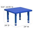 thumbnail image 2 of Table d’activités carrée de 24 po en plastique bleu à hauteur réglable, 2 of 9