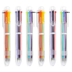 Paquet de 24 0.5mm 6-in-1 Stylo à bille multicolore 6 Stylos à bille rétractables (24 Boîte)