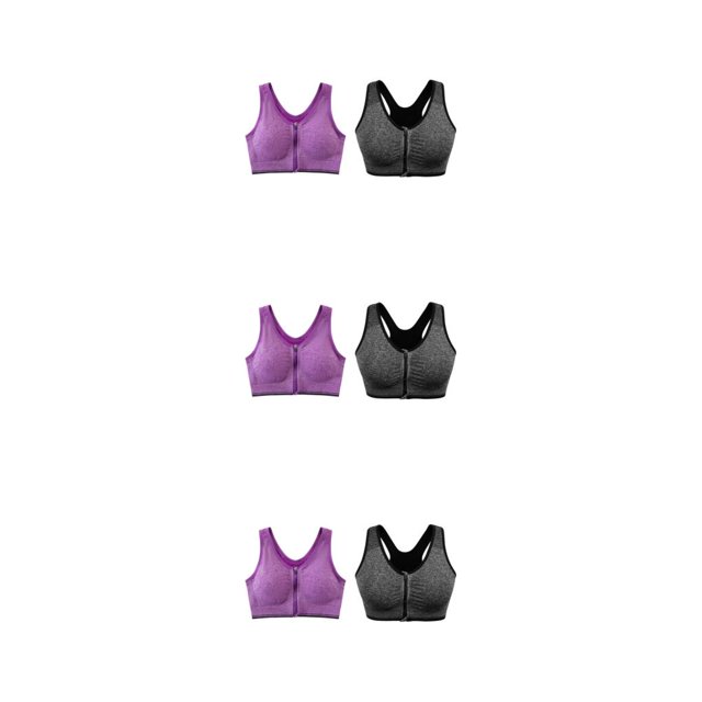 kurtrusly 2pieces Performance Polyvalente avec Grand Application Brassière de Sport Sans Coutures Gris+violet G 3Ensemble