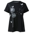 thumbnail image 4 of T-shirt à Manches Courtes pour Femmes, Mode Été, Imprimé, Col Rond, Coupe Ordinaire, 4 of 5