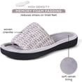 thumbnail image 2 of Roxoni Womens Soft Open Toe Slide Slippers, Indoor Outdoor Rubber Sole Beige, 2 of 5