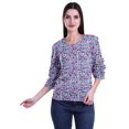 thumbnail image 2 of Moomaya T-Shirts Décontractés pour Femmes en Coton Grande Taille à Manches 3 /4 à Col Rond, 2 of 4