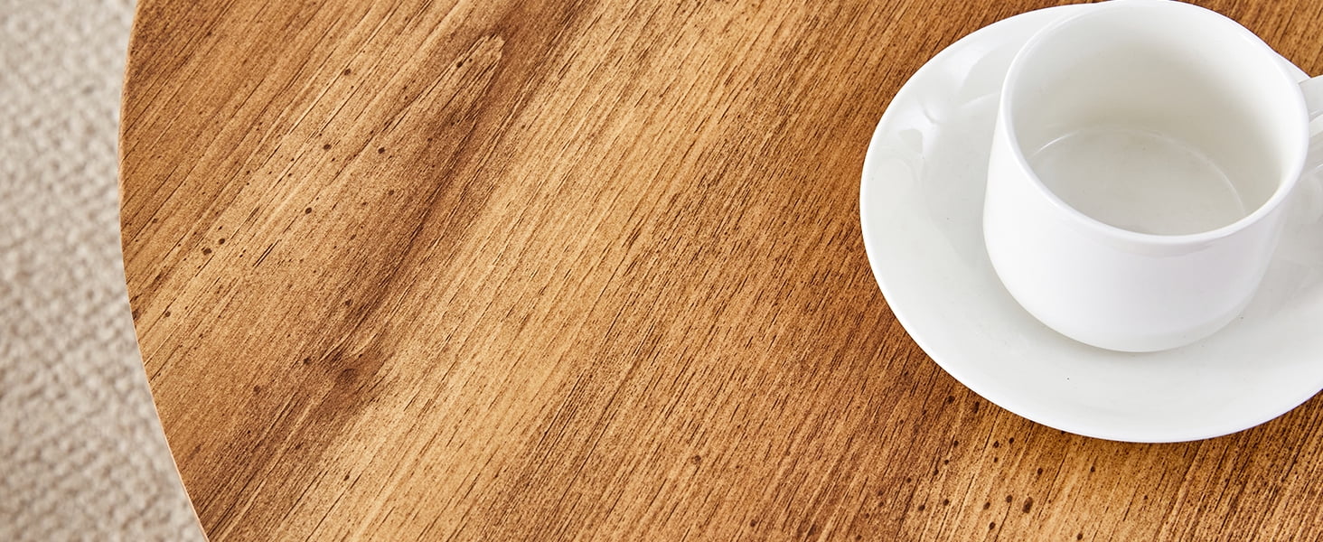 Noble House 23.6" Round Coffee Table,Minimalist Design,Wood