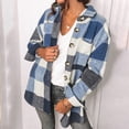 thumbnail image 1 of Aqestyerly Veste à Carreaux pour Femme à Manches Longues, Col Rabattu, Coupe Ample, Décontractée, Manteau Chemise Léger HWRETIE, 1 of 5