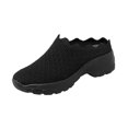 thumbnail image 2 of XIAQUJ Sport Mode Été à Semelle Compensée Espadrilles pour Femmes à Bout Rond en Maille Décontractées à Enfiler Chaussures pour Femmes Espadrilles pour Femmes Espadrilles Mode pour Femmes Noir 9(41), 2 of 6