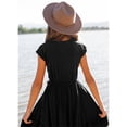 thumbnail image 4 of Kcodviy Robe Rockabilly Unie Courte Fracks pour Filles Robes pour Enfants Fête Rétro Robe en Tulle pour Bébé Petite Vêtements Vintage Manche Évasée 712Y Robes Filles Robe Fille Sans Manches Volants Robes Filles, 4 of 9