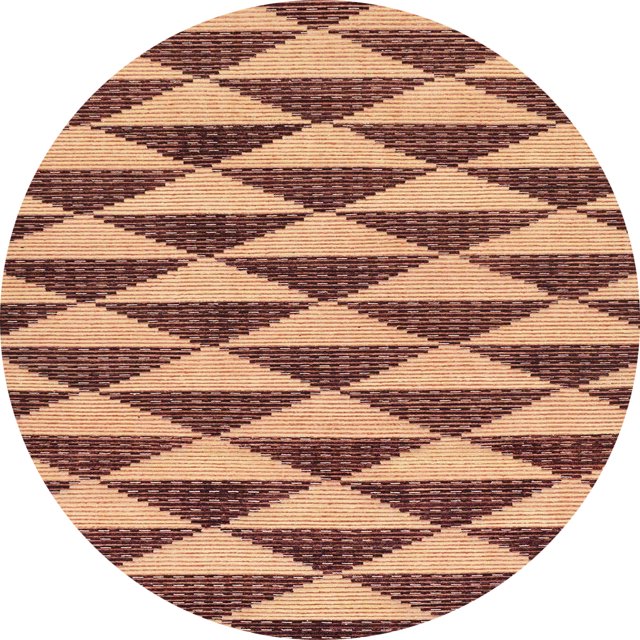 Ahgly Company Tapis d'Intérieur Ronds Abstraits Brun Rouge, Tapis de Zone Abstraits, 4 Pieds Rond