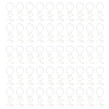 50 Pcs Rouleaux de Tringle en Plastique Rail de Rideau Roues pour Fenêtre Porte Rideaux de Douche (Beige)