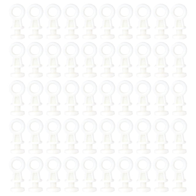 50 Pcs Rouleaux de Tringle en Plastique Rail de Rideau Roues pour Fenêtre Porte Rideaux de Douche (Beige)