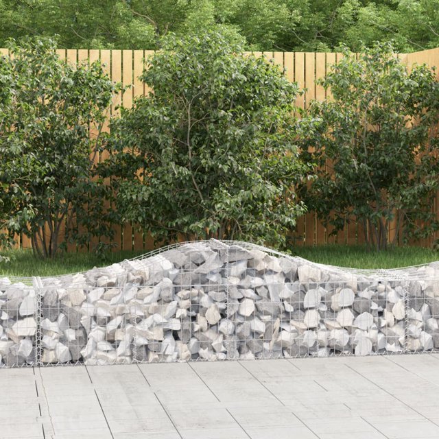 vidaXL Arched Gabion Baskets 18 pcs 200x50x40/60 cm Galvanised Iron
