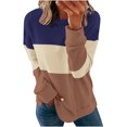 thumbnail image 1 of EQWLJWE Chemises à Manches Longues pour Femmes Été Femmes Décontracté Patchwork Imprimé Col Rond Manches Longues Chandail Blouse Chandail en Molleton Hauts Vêtements d'Automne pour Femmes, 1 of 5