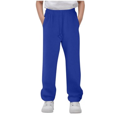 Mgmyaa Boys' Sweatpants Elastic Waist Drawstring Pocket Straight Leg Sports Pants Loose Fit Long Pants Joggers