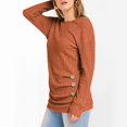thumbnail image 4 of Women's Ribbed Sweater Set 2025 - Long Sleeve Tunic Leggings | Button Front Knit Pullover, 4 of 8