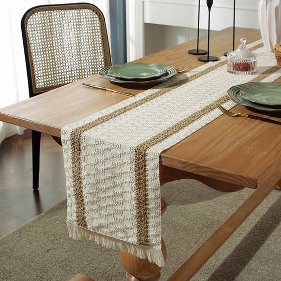 Coloody Chemin de Table Style Ferme en Toile de Jute Naturelle Handmade, 11.8 x 19 Pouces (Marron)