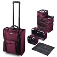 thumbnail image 1 of Byootique Beet Red Rolling Makeup Train Case Soft Sided Cosmetic Travel, 1 of 11