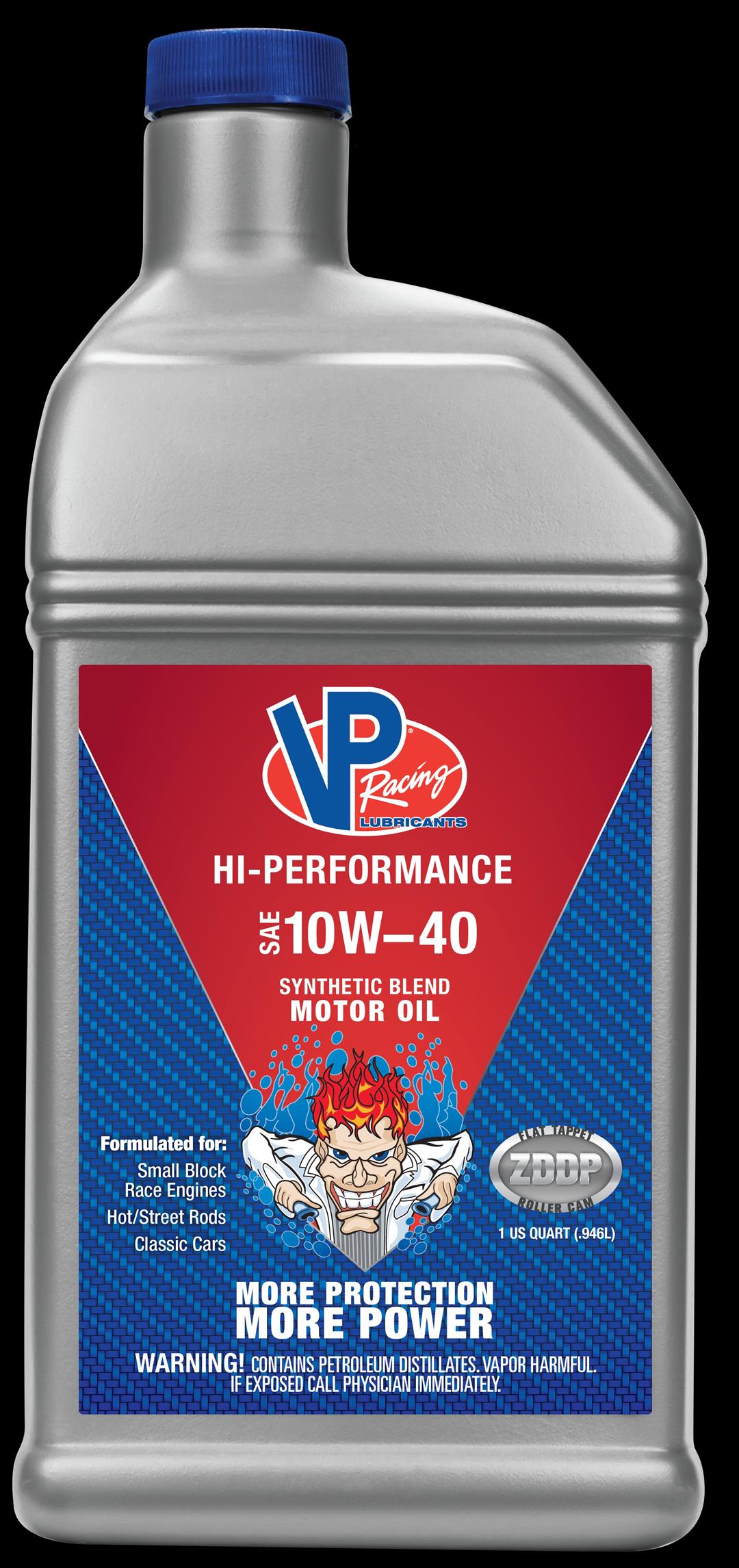 VP Racing Oil 2965 Hi-Performance; SAE 10W40; Synthetic Blend; 1 Quart Bottle; Single