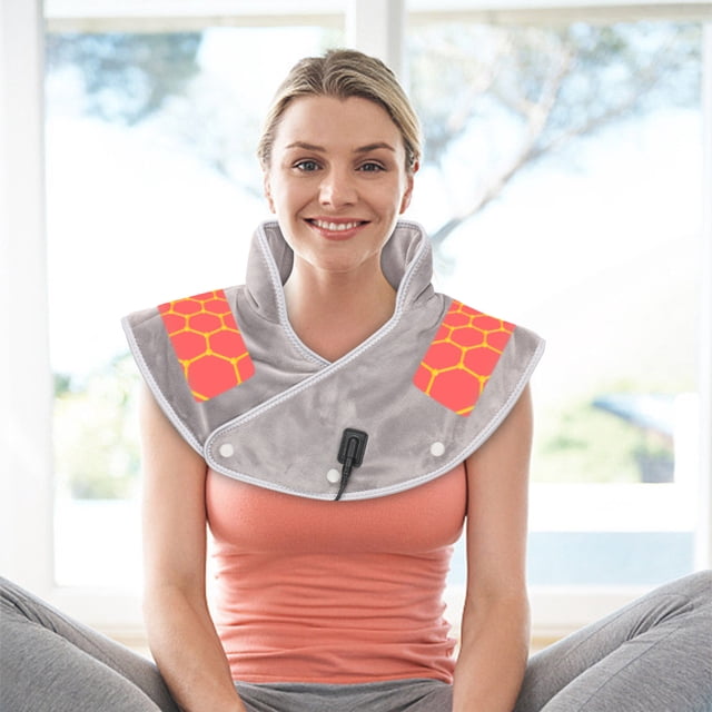 EGNMCR Protection Électrique pour Épaules et Cou avec Chaleur Intégrée Châle Chauffant USB pour Chaleur et Froid Protection de la Colonne Cervicale Manche Chauffage Chauffage
