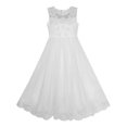 thumbnail image 1 of Flower Girls Dress Lace Hem Butterfly Wedding First Communion 7 Years, 1 of 7