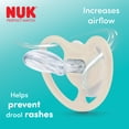 thumbnail image 4 of NUK Perfect Match Air Baby Pacifiers, 6-18 Months, Orthodontic Pacifiers that Promote Air Flow & Prevent Drool Rash, 95% Baby Acceptance**, Lion & Zebra, 2 Count, 4 of 13