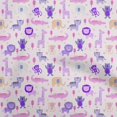 thumbnail image 1 of oneOone Viscose Jersey Violet Fabric Kids Animal Craft Projects Decor Fabric Printed by The Yard 60 Inch Wide, 1 of 4