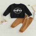 thumbnail image 2 of Baby Boys Pants Set  Long Sleeve Crew Neck Letters Print Sweatshirt with Elastic Waist Sweatpants Infant Clothes, 2 of 7