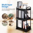 thumbnail image 4 of Rolling Cart Utility Cart 3 Tier Rolling Cart Under Desk Storage Bedside Cart Snack Cart Book Cart Organizer Cart, 4 of 8