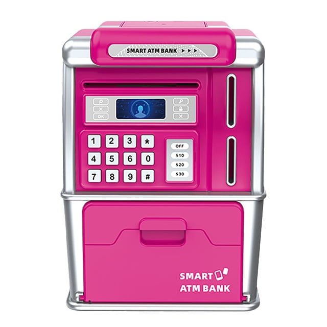 Kids Pretend Play Cash Register with Debit Card Scanner, Bill Feeder & Calculator - Electronic Savings Toy for Boys Girls, Math Learning Educational Gift,Shopping Store Playset