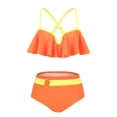 thumbnail image 1 of KYAIGUO 2-12Y Girls Two Piece Swimsuits Set Kids Rash Guard Bathing Suit Sleeveless Swimwear Set, 1 of 8