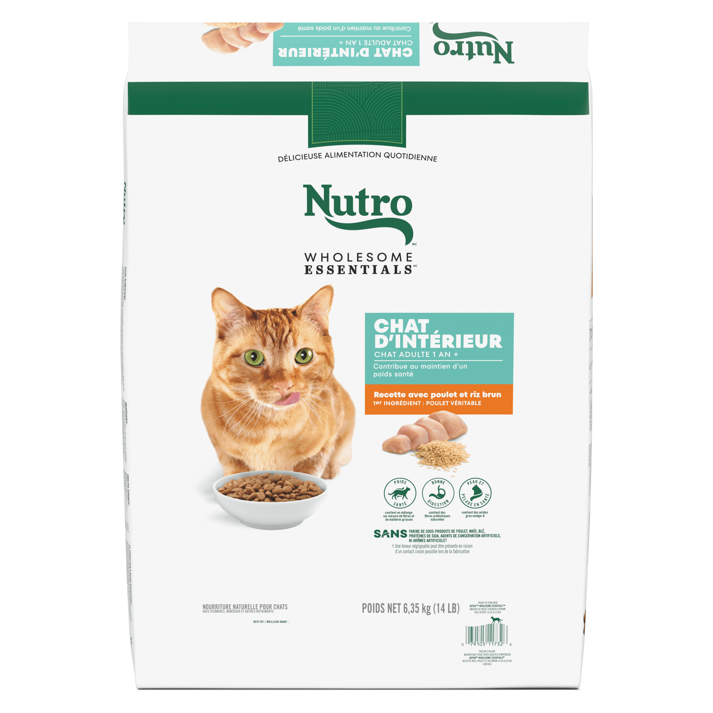 NUTRO Wholesome Essentials Indoor Adult Chicken & Brown Rice Natural Dry Cat Food 6.35kg