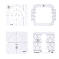 thumbnail image 1 of EGNMCR Acrylic DIY Sewing Patchwork Ruler Special-shaped Hollow Sewing Kit Patchwork Template sewing board, 1 of 6