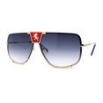 thumbnail image 1 of Mobster Flat Top Rimless Luxury Sport Fashion Racer Sunglasses Gold Red Smoke, 1 of 4