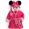thumbnail image 1 of Baby Boys Girls Hooded Bathrobe Minnie Mouse Soft Fleece Robe Cartoon Pajamas, 1 of 3