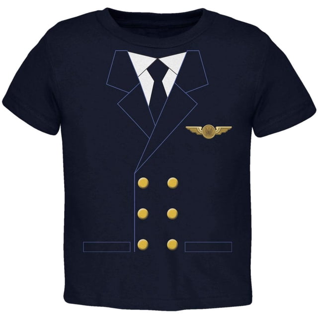 Halloween Airline Airplane Pilot Navy Toddler T-Shirt